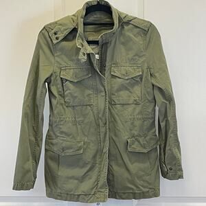 J. Crew Vintage Rip Stop Utility Jacket - Women Size XS - Olive Green